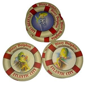 Lot- 15 Dizzy Dolphin Beachfront Bar Atlantic City Drink Coaster Casino Novelty